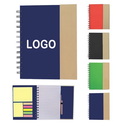 Eco-friendly Journal w/Sticky Notes, Flags and Pen